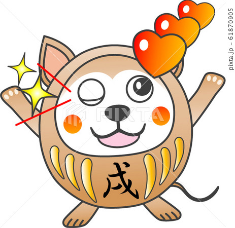 ダルマ型の犬 012のイラスト素材