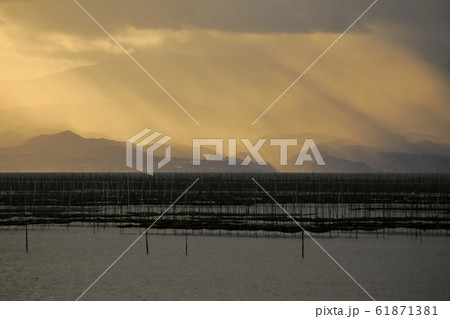 大牟田市　三池港　夕暮れ、 61871381