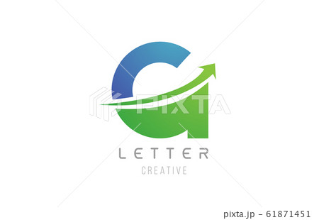 green blue swoosh arrow letter alphabet G for 61871451