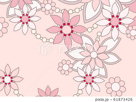 花モチーフの背景デザイン ピンク 横 のイラスト素材