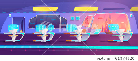 Futuristic classroom on space ship, studying area 61874920