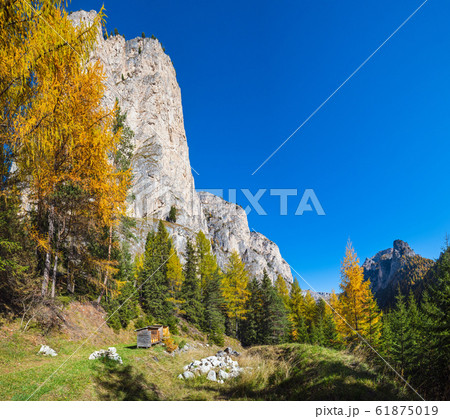 Autumn alpine Dolomites rocky mountain scene, Autumn alpine Dolomites rocky mountain scene, 61875019
