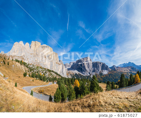 Autumn alpine Dolomites rocky mountain scene, Autumn alpine Dolomites rocky mountain scene, 61875027