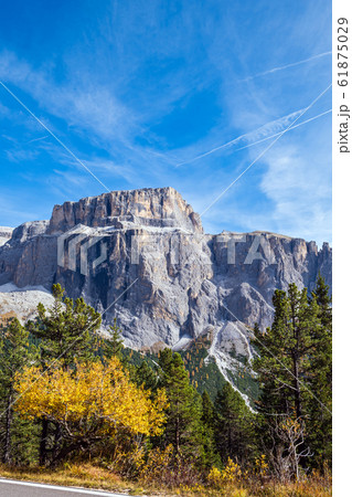 Autumn alpine Dolomites rocky  mountain scene, 61875029