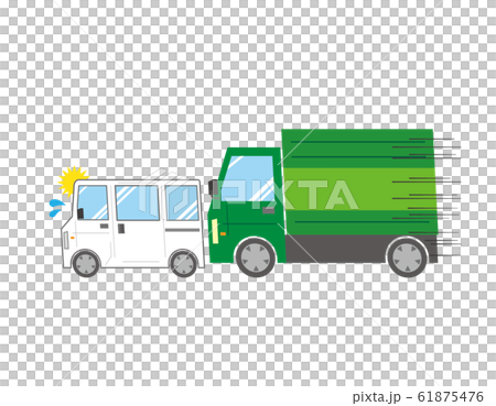 あおり運転 自動車 トラック 危険運転のイラスト素材