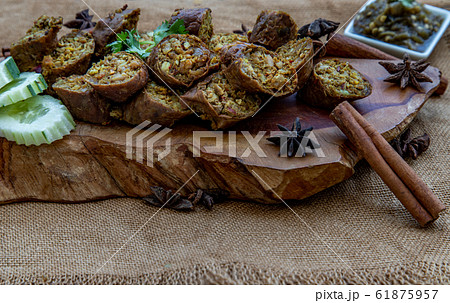 Thai north food - Northern Thai spicy sausage or 61875957