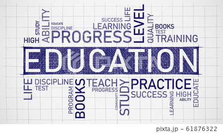Education Wordcloud Concept Background With Words On Graph Paper 61876322