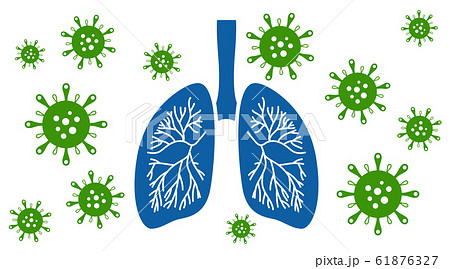 Chinese coronavirus bacterias attacking human lungs, panorama Chinese coronavirus bacterias attacking human lungs, panorama 61876327
