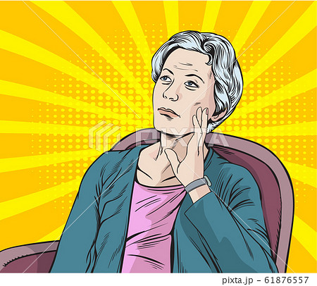 Forgotten old woman.Pop art retro vector illustration vintage kitsch drawing,Comic Book Work Style Forgotten old woman.Pop art retro vector illustration vintage kitsch drawing,Comic Book Work Style 61876557