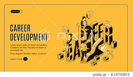 Career development isometric landing page banner Career development isometric landing page banner 61876803