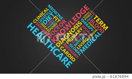 Healthcare Wordcloud On Black Background With Colorful Words, Panorama Healthcare Wordcloud On Black Background With Colorful Words, Panorama 61876894