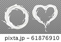 Milk splash frames round heart with white drops 61876910