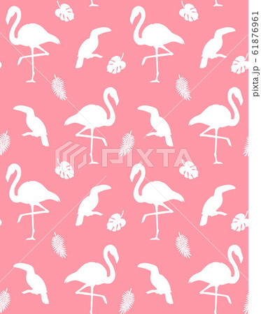 Vector seamless pattern of flamingo and toucan Vector seamless pattern of flamingo and toucan 61876961
