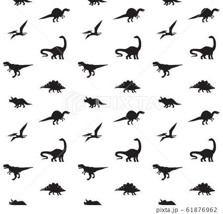 Vector seamless pattern of dinosaur silhouette Vector seamless pattern of dinosaur silhouette 61876962