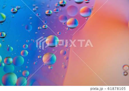 Orange and blue abstract background picture made with oil, water and soap Orange and blue abstract background picture made with oil, water and soap 61878105