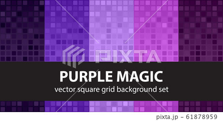 Square pattern set Purple Magic. Vector seamless 61878959