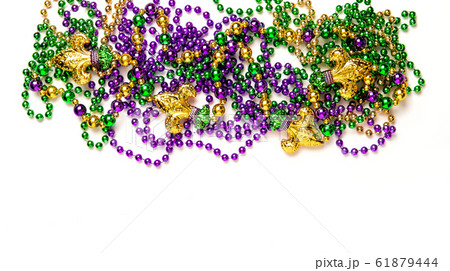 Carnival decoration Mardi gras beads white Carnival decoration Mardi gras beads white 61879444