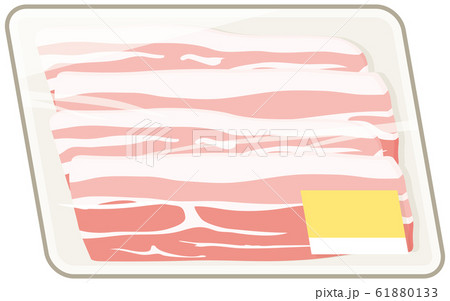 パックに入った豚肉のイラスト素材