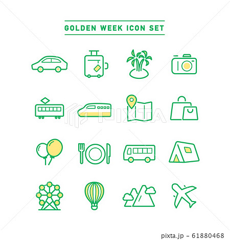 GOLDEN WEEK ICON SET 61880468