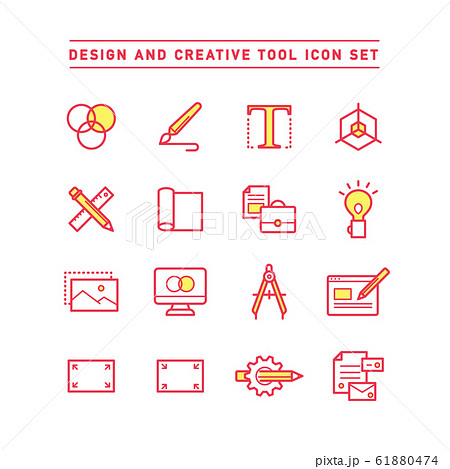 DESIGN AND CREATIVE TOOL ICON SET 61880474