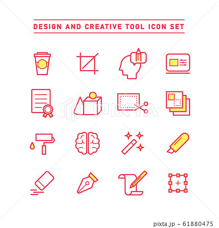 DESIGN AND CREATIVE TOOL ICON SET 61880475
