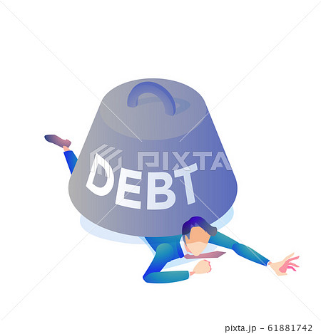 債務に押しつぶされる男性 61881742