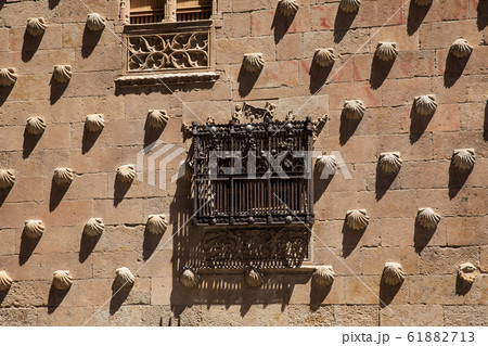 The historical House of the Shells built in 1517 in Salamanca, Spain The historical House of the Shells built in 1517 in Salamanca, Spain 61882713
