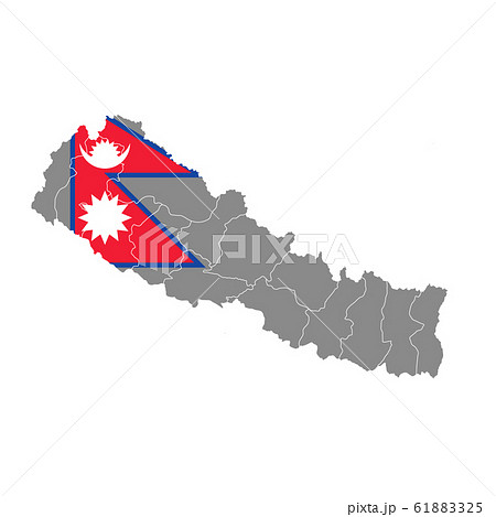 ネパール 国旗 地図 アイコンのイラスト素材 6125