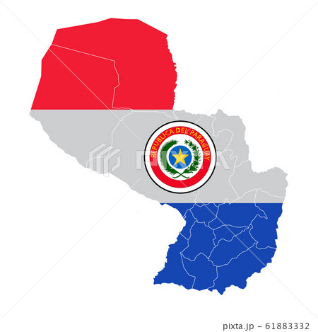 パラグアイ　 国旗　地図　アイコン 61883332