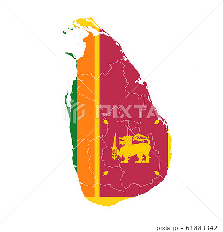 スリランカ 国旗 地図 アイコンのイラスト素材 6142