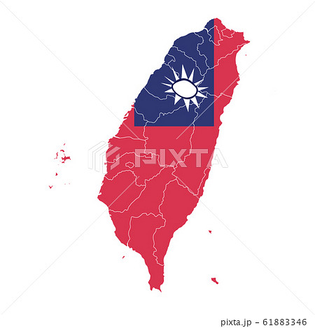 台湾　 国旗　地図　アイコン 61883346