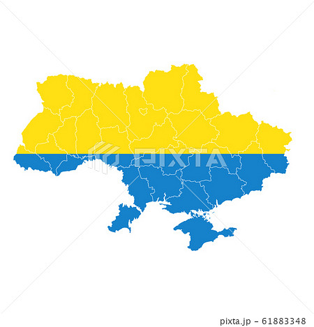ウクライナ　 国旗　地図　アイコン