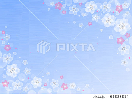 「桃の花」のイラストの背景イメージ(横:上下) 「桃の花」のイラストの背景イメージ(横:上下) 61883814