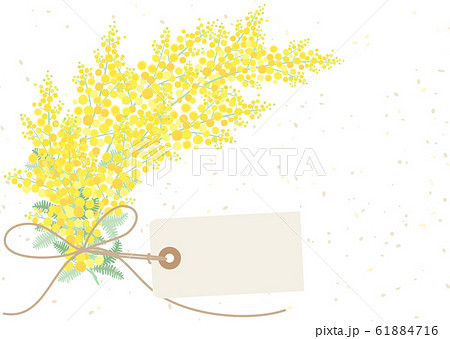 ミモザのナチュラルな花束のイラスト素材