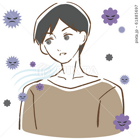 空気感染　イラスト 61885697