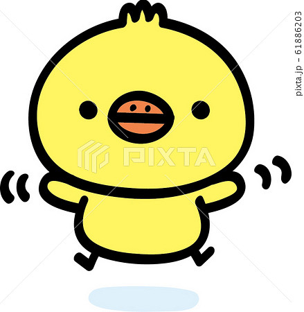 ジャンプするヒヨコ 61886203