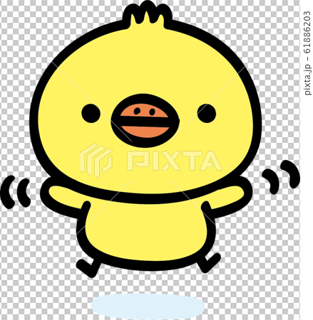 ジャンプするヒヨコ 61886203
