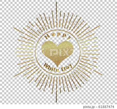 Happy White Day logo mark with hand-drawn touch (gold) | Hand-drawn concentrated line and heart illustration Happy White Day logo mark with hand-drawn touch (gold) | Hand-drawn concentrated line and heart illustration 61887474