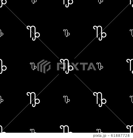 Capricorn zodiac sign, horoscope seamless pattern. 61887728