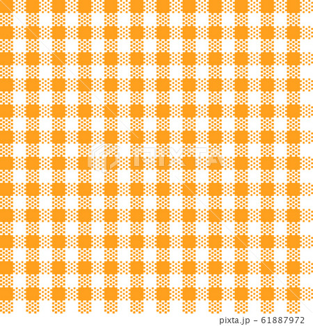 ギンガムチェック オレンジ シームレスパターン のイラスト素材