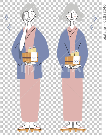 Senior woman after bath 61888340