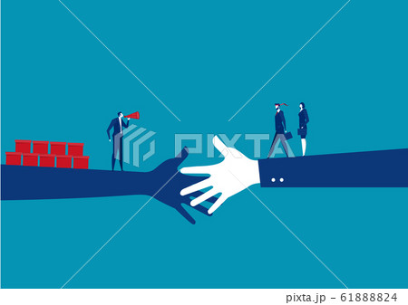 business handshake between investor with sales Concept Vector. Business People Cooperation. Illustration 61888824