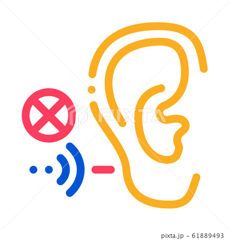 Hearing Impairment Icon Vector Outline Illustration 61889493