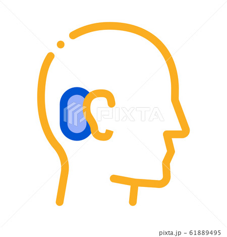 Human Ear Icon Vector Outline Illustration 61889495