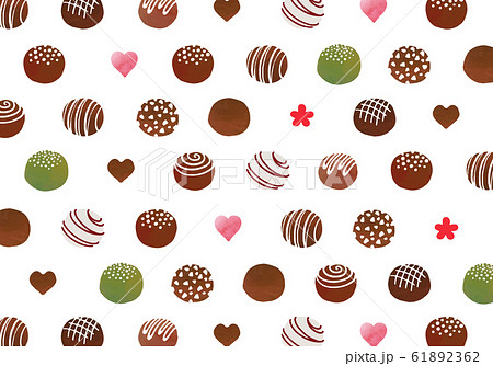 手書き風チョコレートトリュフのパターンのイラスト素材