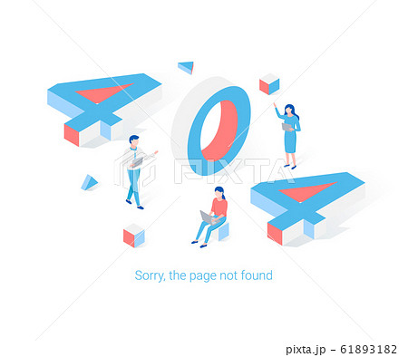 Error 404 page isometric design concept. 61893182