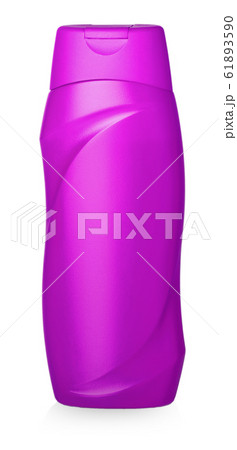 pink plastic bottle with shampoo carved on a white pink plastic bottle with shampoo carved on a white 61893590
