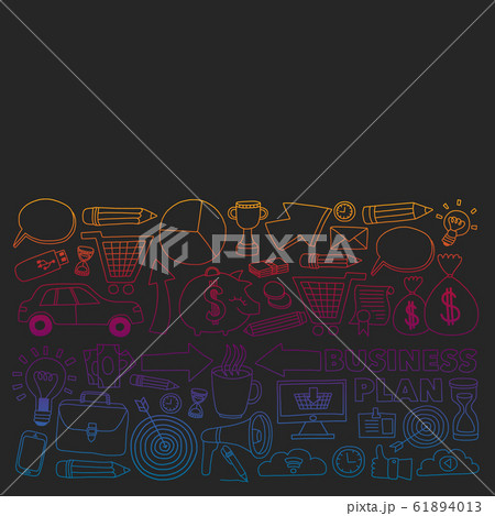Business and management background. Pattern with finance icons. Conceptual illustration of projects organization, risk, development. Team working, budget planning. Business and management background. Pattern with finance icons. Conceptual illustration of projects organization, risk, development. Team working, budget planning. 61894013