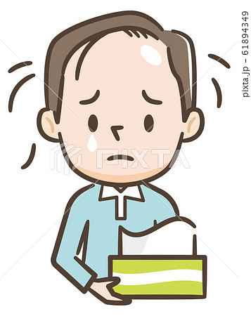 抜け毛に悲しむ男性 抜け毛に悲しむ男性 61894349