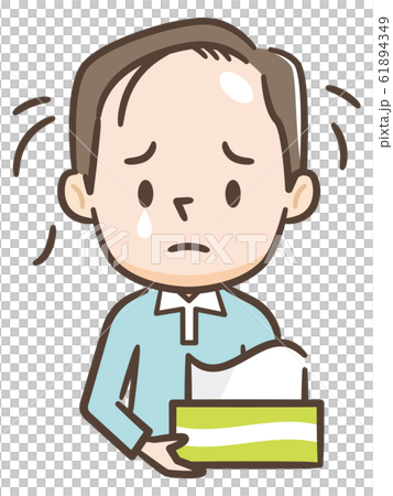 抜け毛に悲しむ男性 抜け毛に悲しむ男性 61894349